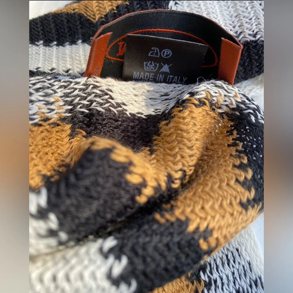 Missoni Wool Blend Chevron Fringed Scarf - Picture 7 of 9